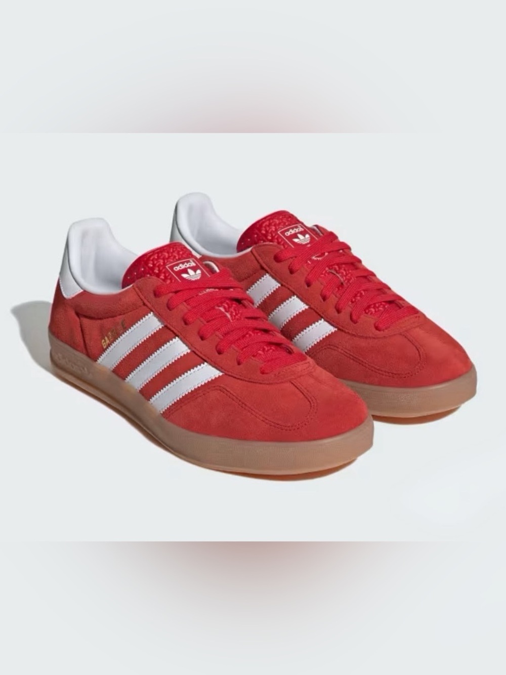adidas Men’s Red Suede Sneakers with White Three Stripes size 12.5